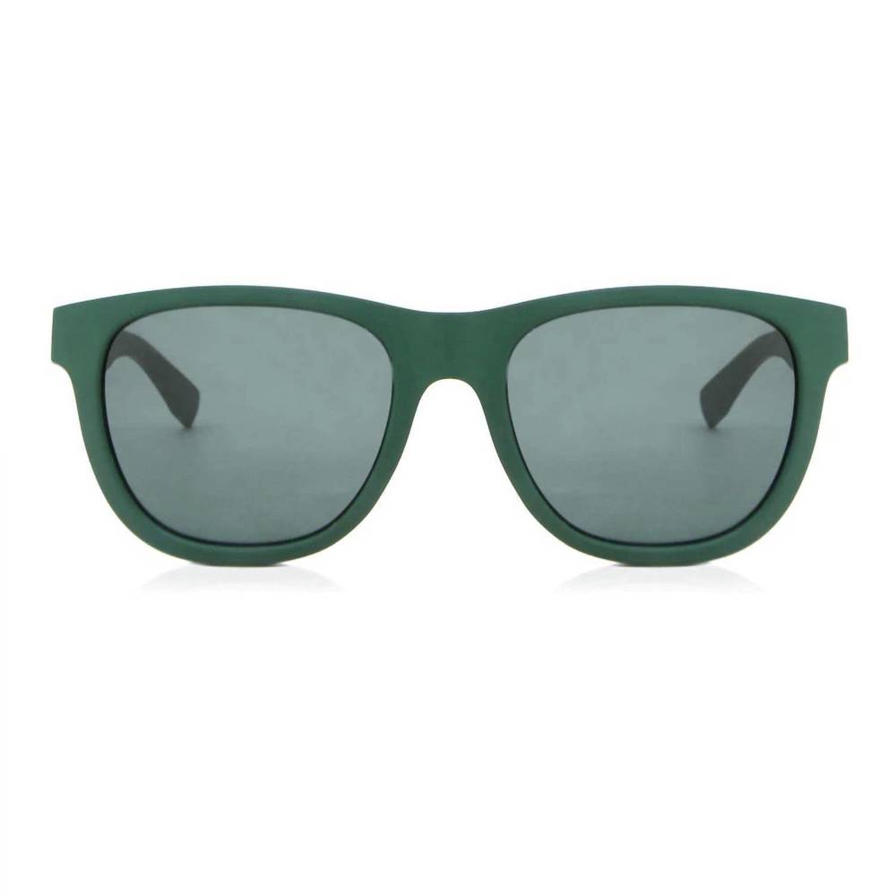 NEW LACOSTE unisex l848s sunglasses in green matte/grey - Picture 2 of 3